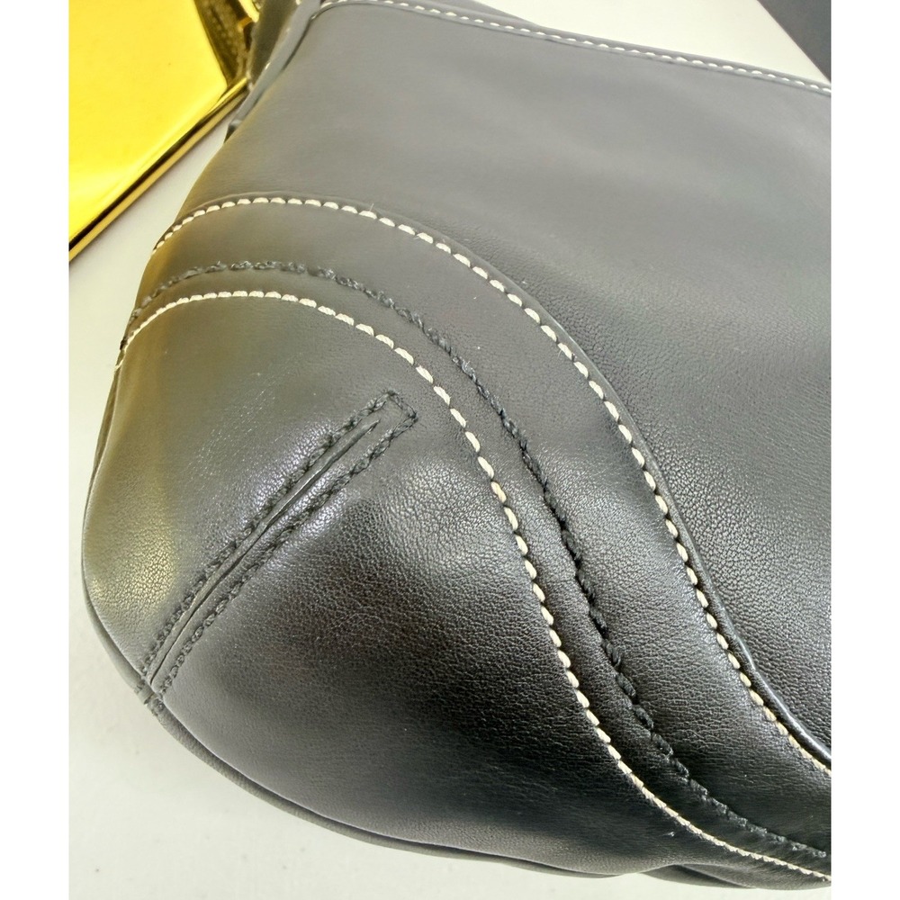 Coach Soho Black Leather Flap Handbag F10910 Silver Buckle Shoulder Bag READ - Picture 13 of 16